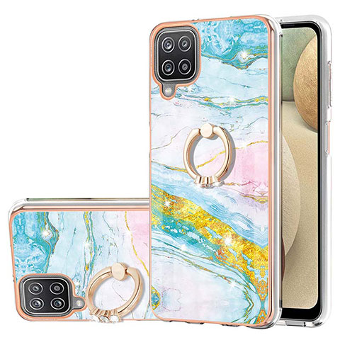 Coque Silicone Motif Fantaisie Souple Couleur Unie Etui Housse avec Support Bague Anneau Y05B pour Samsung Galaxy A12 Colorful