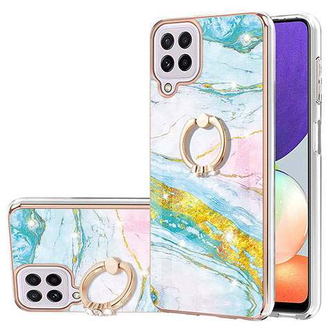 Coque Silicone Motif Fantaisie Souple Couleur Unie Etui Housse avec Support Bague Anneau Y05B pour Samsung Galaxy A22 4G Colorful