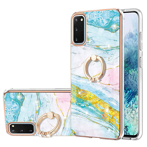 Coque Silicone Motif Fantaisie Souple Couleur Unie Etui Housse avec Support Bague Anneau Y05B pour Samsung Galaxy S20 5G Colorful