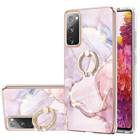 Coque Silicone Motif Fantaisie Souple Couleur Unie Etui Housse avec Support Bague Anneau Y05B pour Samsung Galaxy S20 FE 5G Rose