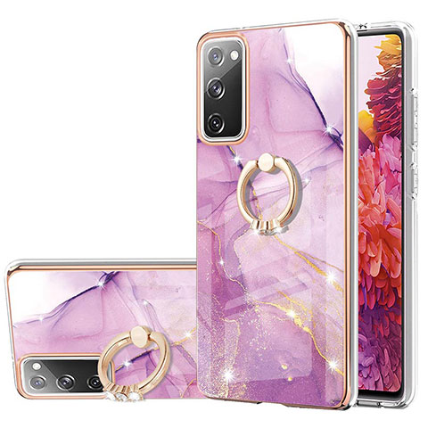 Coque Silicone Motif Fantaisie Souple Couleur Unie Etui Housse avec Support Bague Anneau Y05B pour Samsung Galaxy S20 FE 5G Violet Clair