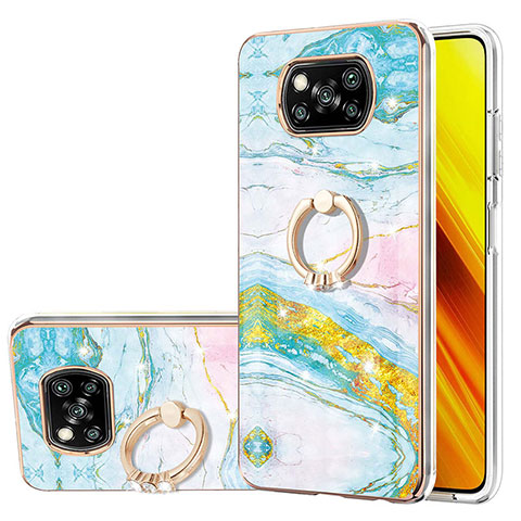 Coque Silicone Motif Fantaisie Souple Couleur Unie Etui Housse avec Support Bague Anneau Y05B pour Xiaomi Poco X3 Pro Colorful