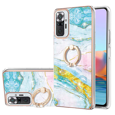 Coque Silicone Motif Fantaisie Souple Couleur Unie Etui Housse avec Support Bague Anneau Y05B pour Xiaomi Redmi Note 10 Pro 4G Colorful