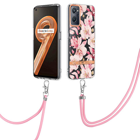 Coque Silicone Motif Fantaisie Souple Couleur Unie Etui Housse avec Support Bague Anneau Y06B pour Oppo A96 4G Rose