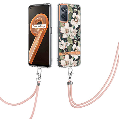 Coque Silicone Motif Fantaisie Souple Couleur Unie Etui Housse avec Support Bague Anneau Y06B pour Realme 9i 4G Blanc