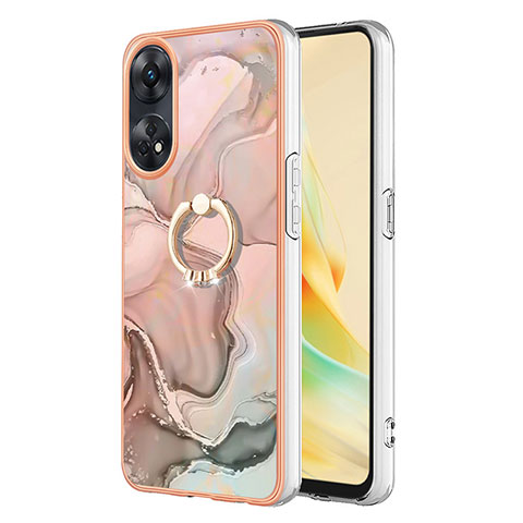 Coque Silicone Motif Fantaisie Souple Couleur Unie Etui Housse avec Support Bague Anneau YB1 pour Oppo Reno8 T 4G Mixte