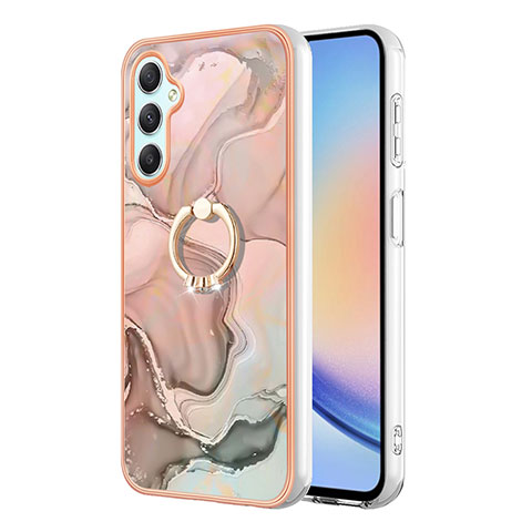 Coque Silicone Motif Fantaisie Souple Couleur Unie Etui Housse avec Support Bague Anneau YB1 pour Samsung Galaxy A25 5G Rose