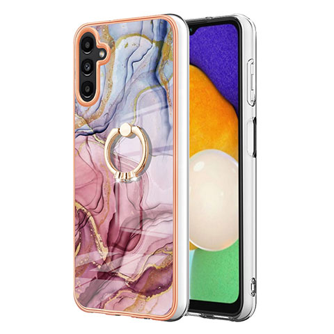 Coque Silicone Motif Fantaisie Souple Couleur Unie Etui Housse avec Support Bague Anneau YB1 pour Samsung Galaxy A34 5G Mixte