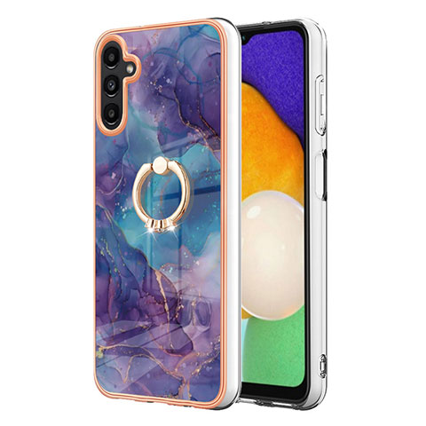 Coque Silicone Motif Fantaisie Souple Couleur Unie Etui Housse avec Support Bague Anneau YB1 pour Samsung Galaxy A54 5G Violet