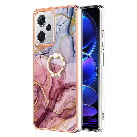 Coque Silicone Motif Fantaisie Souple Couleur Unie Etui Housse avec Support Bague Anneau YB1 pour Xiaomi Redmi Note 12 Explorer Mixte