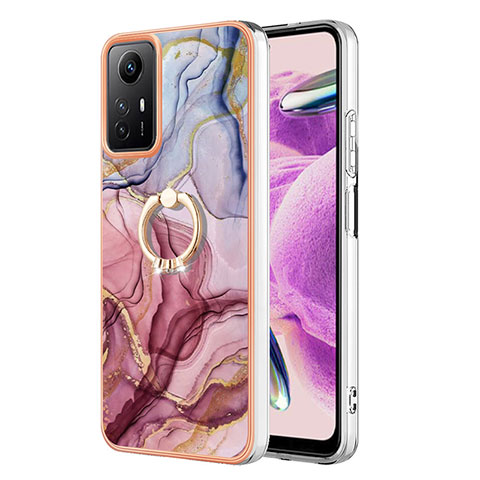 Coque Silicone Motif Fantaisie Souple Couleur Unie Etui Housse avec Support Bague Anneau YB1 pour Xiaomi Redmi Note 12S Mixte