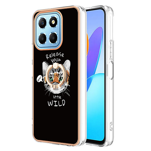 Coque Silicone Motif Fantaisie Souple Couleur Unie Etui Housse avec Support Bague Anneau YB2 pour Huawei Honor X6 Mixte