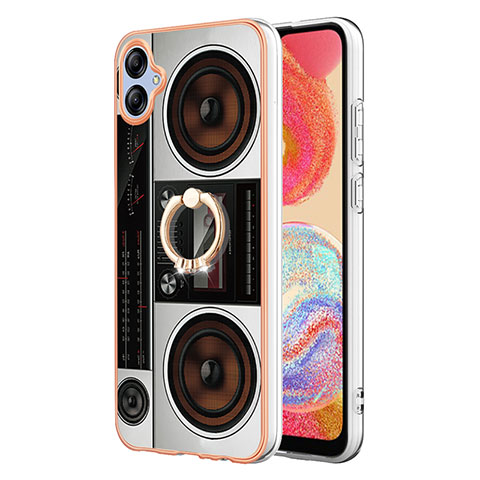 Coque Silicone Motif Fantaisie Souple Couleur Unie Etui Housse avec Support Bague Anneau YB2 pour Samsung Galaxy A04 4G Colorful