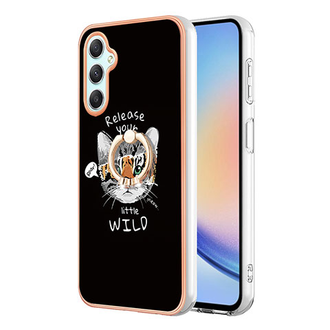 Coque Silicone Motif Fantaisie Souple Couleur Unie Etui Housse avec Support Bague Anneau YB2 pour Samsung Galaxy A25 5G Mixte