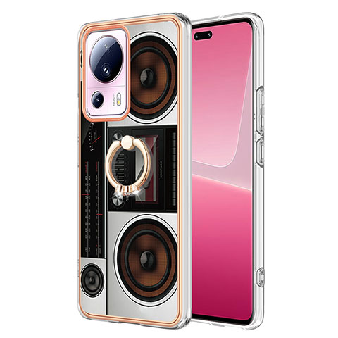 Coque Silicone Motif Fantaisie Souple Couleur Unie Etui Housse avec Support Bague Anneau YB2 pour Xiaomi Mi 12 Lite NE 5G Colorful