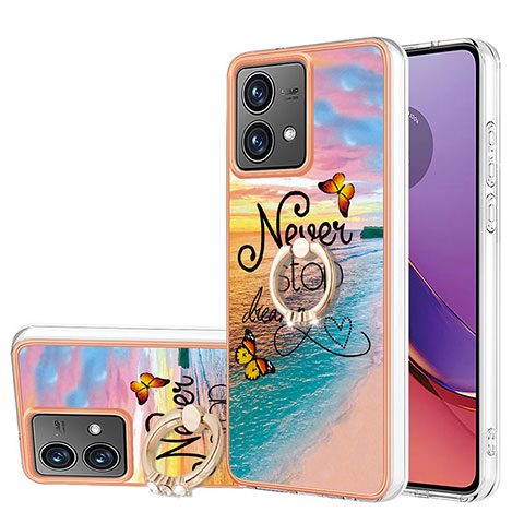 Coque Silicone Motif Fantaisie Souple Couleur Unie Etui Housse avec Support Bague Anneau YB3 pour Motorola Moto G84 5G Mixte