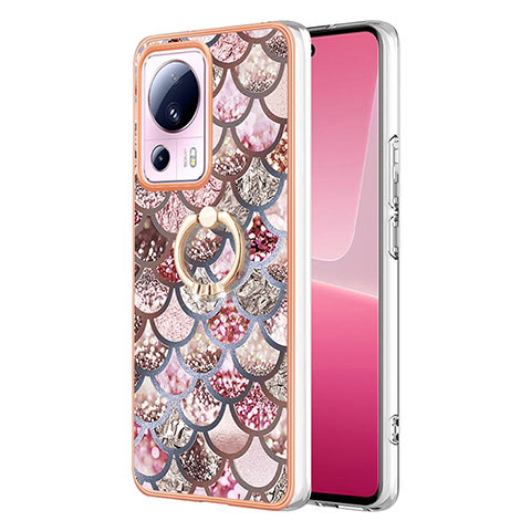 Coque Silicone Motif Fantaisie Souple Couleur Unie Etui Housse avec Support Bague Anneau YB3 pour Xiaomi Mi 12 Lite NE 5G Marron