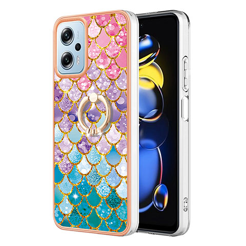 Coque Silicone Motif Fantaisie Souple Couleur Unie Etui Housse avec Support Bague Anneau YB3 pour Xiaomi Poco X4 GT 5G Colorful