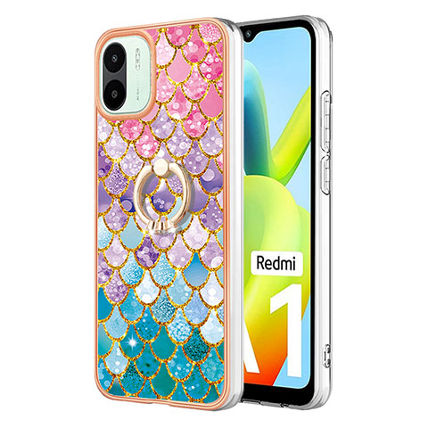 Coque Silicone Motif Fantaisie Souple Couleur Unie Etui Housse avec Support Bague Anneau YB3 pour Xiaomi Redmi A1 Colorful