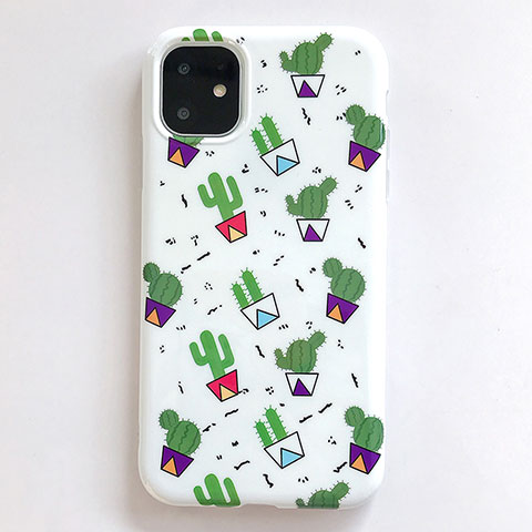 Coque Silicone Motif Fantaisie Souple Couleur Unie Etui Housse H02 pour Apple iPhone 11 Blanc