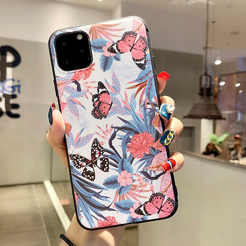 Coque Silicone Motif Fantaisie Souple Couleur Unie Etui Housse H06 pour Apple iPhone 11 Pro Rose