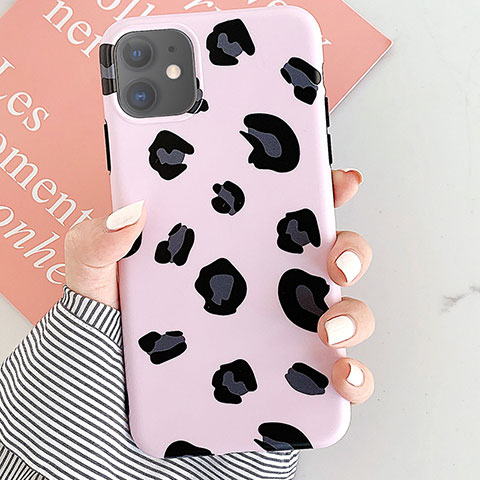 Coque Silicone Motif Fantaisie Souple Couleur Unie Etui Housse pour Apple iPhone 11 Or Rose