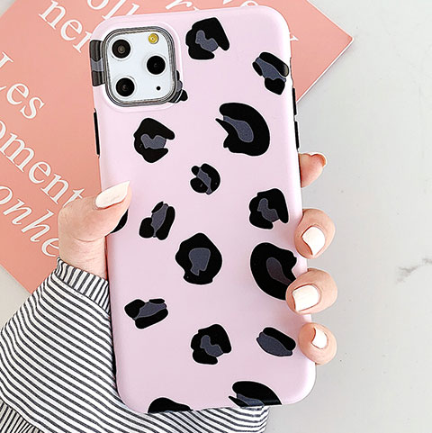 Coque Silicone Motif Fantaisie Souple Couleur Unie Etui Housse pour Apple iPhone 11 Pro Max Or Rose