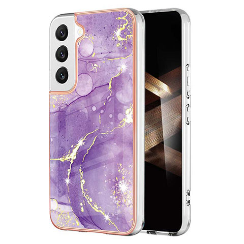 Coque Silicone Motif Fantaisie Souple Couleur Unie Etui Housse pour Samsung Galaxy S25 Plus 5G Violet