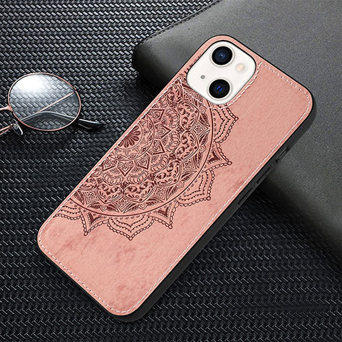 Coque Silicone Motif Fantaisie Souple Couleur Unie Etui Housse S01 pour Apple iPhone 13 Mini Or Rose