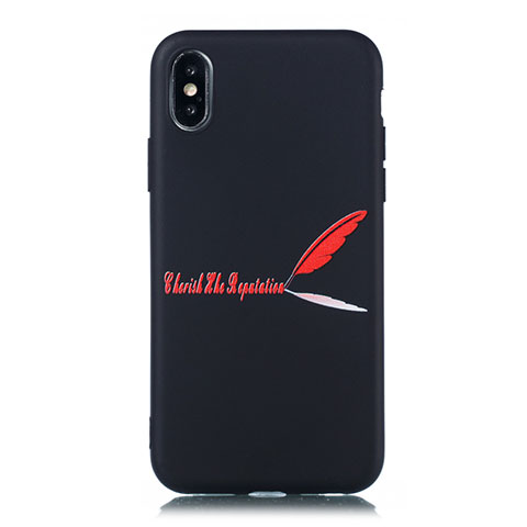 Coque Silicone Motif Fantaisie Souple Couleur Unie Etui Housse S01 pour Apple iPhone XR Rouge