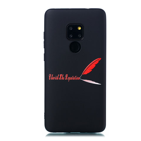 Coque Silicone Motif Fantaisie Souple Couleur Unie Etui Housse S01 pour Huawei Mate 20 Rouge