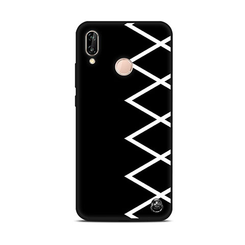 Coque Silicone Motif Fantaisie Souple Couleur Unie Etui Housse S01 pour Huawei Nova 3e Noir