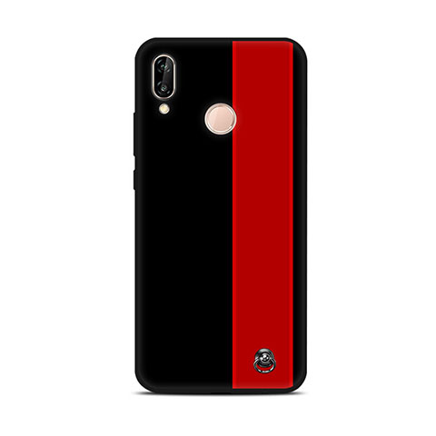 Coque Silicone Motif Fantaisie Souple Couleur Unie Etui Housse S01 pour Huawei Nova 3e Rouge