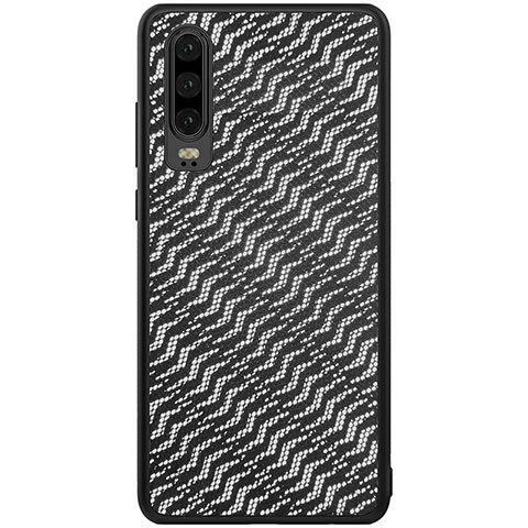 Coque Silicone Motif Fantaisie Souple Couleur Unie Etui Housse S01 pour Huawei P30 Noir