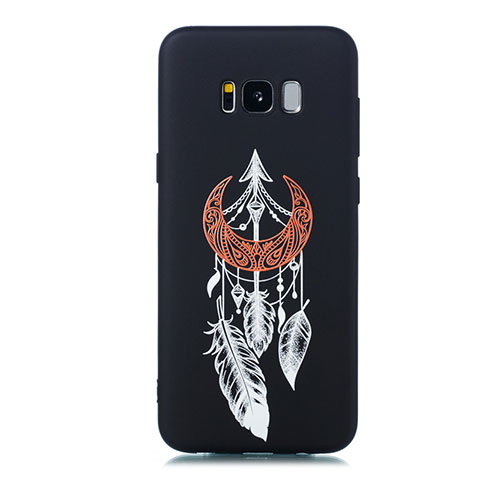 Coque Silicone Motif Fantaisie Souple Couleur Unie Etui Housse S01 pour Samsung Galaxy S8 Noir