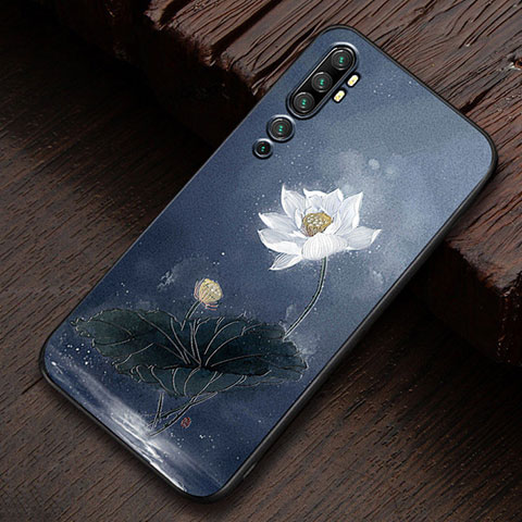 Coque Silicone Motif Fantaisie Souple Couleur Unie Etui Housse S01 pour Xiaomi Mi Note 10 Pro Gris Fonce