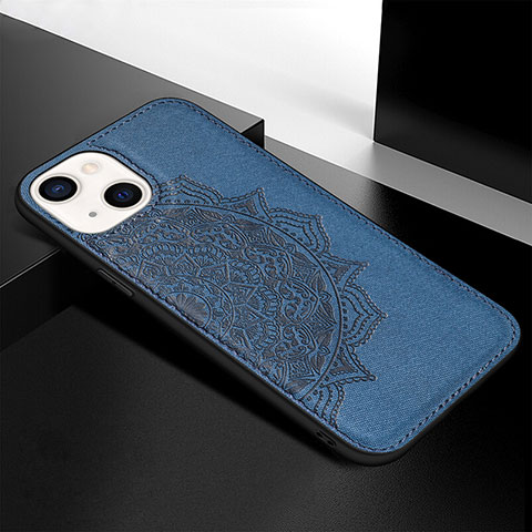 Coque Silicone Motif Fantaisie Souple Couleur Unie Etui Housse S05 pour Apple iPhone 14 Plus Bleu