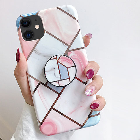 Coque Silicone Motif Fantaisie Souple Couleur Unie Etui Housse S06 pour Apple iPhone 11 Rose