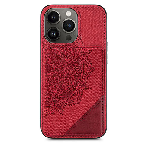 Coque Silicone Motif Fantaisie Souple Couleur Unie Etui Housse S06 pour Apple iPhone 13 Pro Rouge