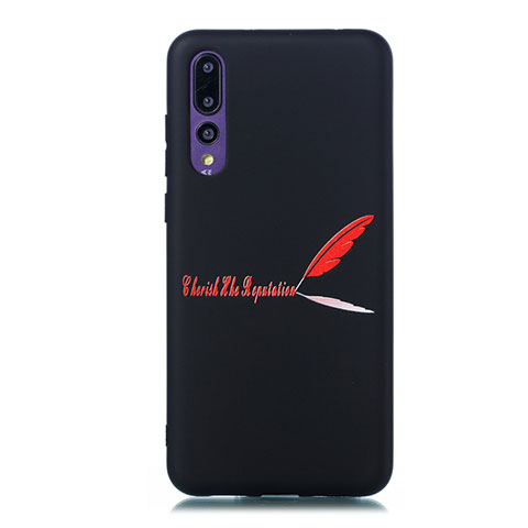 Coque Silicone Motif Fantaisie Souple Couleur Unie Etui Housse S06 pour Huawei P20 Pro Rouge