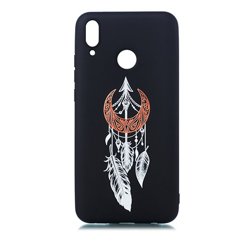 Coque Silicone Motif Fantaisie Souple Couleur Unie Etui Housse S06 pour Huawei Y9 (2019) Noir