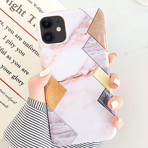 Coque Silicone Motif Fantaisie Souple Couleur Unie Etui Housse S07 pour Apple iPhone 11 Blanc