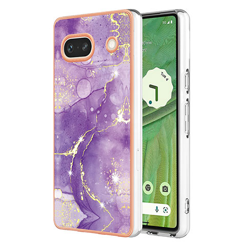 Coque Silicone Motif Fantaisie Souple Couleur Unie Etui Housse Y01B pour Google Pixel 7a 5G Violet