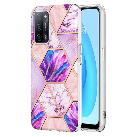 Coque Silicone Motif Fantaisie Souple Couleur Unie Etui Housse Y01B pour Oppo A55 5G Violet Clair