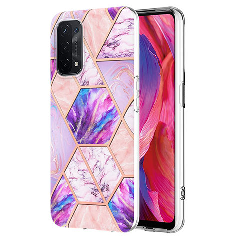 Coque Silicone Motif Fantaisie Souple Couleur Unie Etui Housse Y01B pour Oppo A74 5G Violet Clair