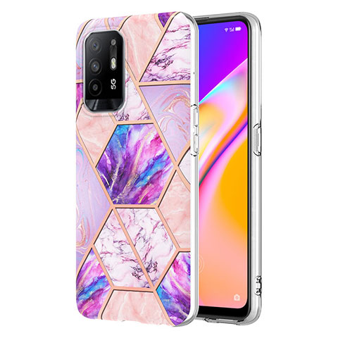 Coque Silicone Motif Fantaisie Souple Couleur Unie Etui Housse Y01B pour Oppo A95 5G Violet Clair