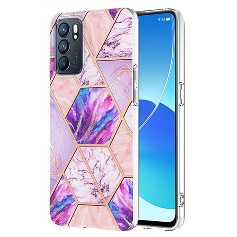 Coque Silicone Motif Fantaisie Souple Couleur Unie Etui Housse Y01B pour Oppo Reno6 5G Violet Clair