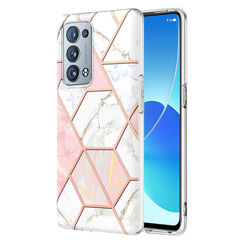 Coque Silicone Motif Fantaisie Souple Couleur Unie Etui Housse Y01B pour Oppo Reno6 Pro 5G Rose