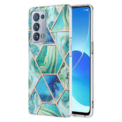 Coque Silicone Motif Fantaisie Souple Couleur Unie Etui Housse Y01B pour Oppo Reno6 Pro 5G Vert