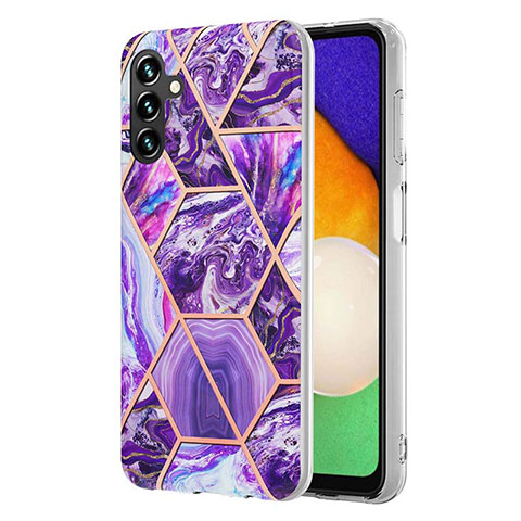 Coque Silicone Motif Fantaisie Souple Couleur Unie Etui Housse Y01B pour Samsung Galaxy A04s Violet